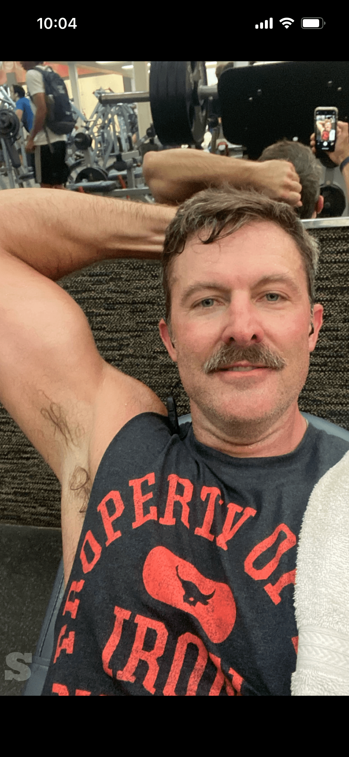 Photo by DirtyDaddyFunStuff with the username @DirtyDaddyPorn, who is a verified user,  April 29, 2024 at 9:18 PM and the text says '#armpits #sweat and #jockstraps !!'