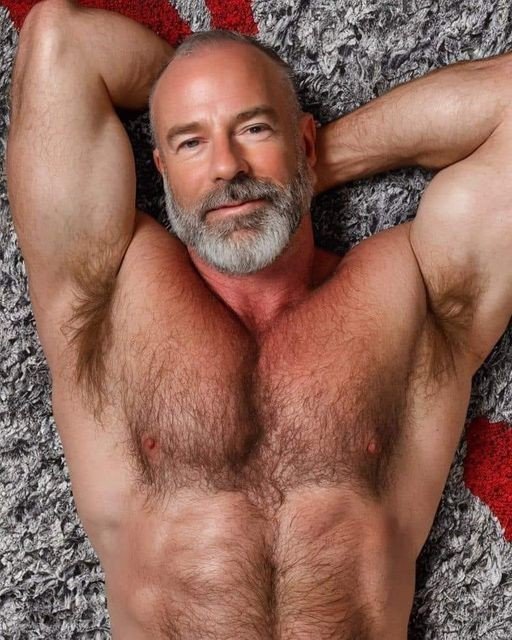 Album by DirtyDaddyFunStuff with the username @DirtyDaddyPorn, who is a verified user,  June 30, 2024 at 8:49 PM and the text says '#muscles #hairy #bears #daddy'