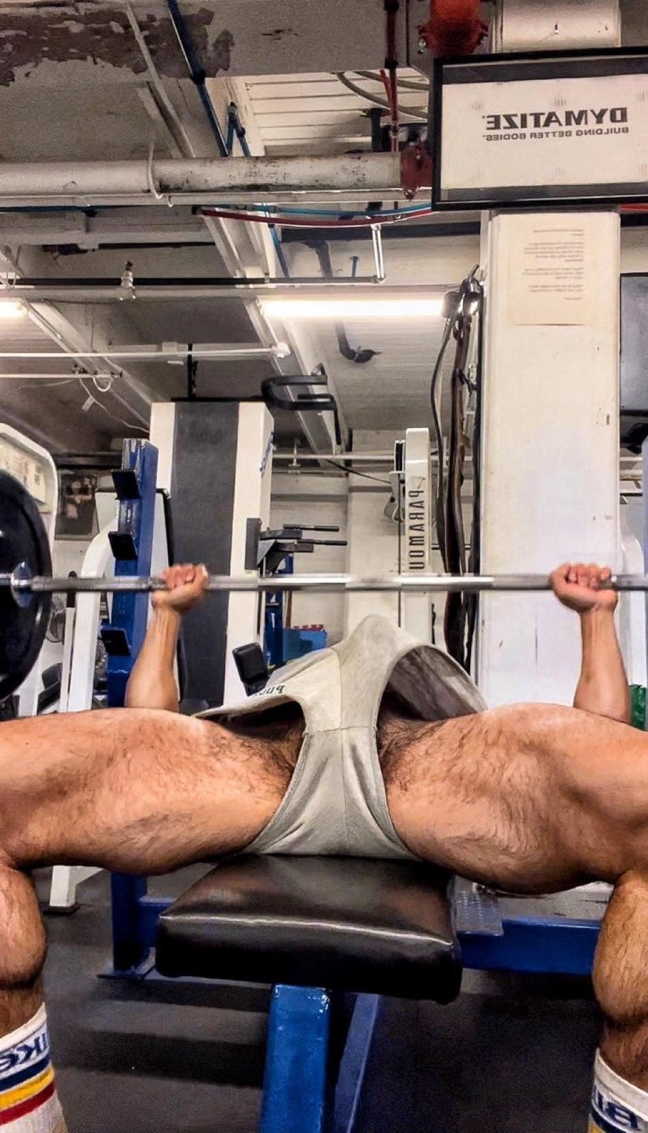 Photo by DirtyDaddyFunStuff with the username @DirtyDaddyPorn, who is a verified user,  January 19, 2024 at 12:57 AM and the text says '#workout #exercise #gym #buff #muscles #hairy'