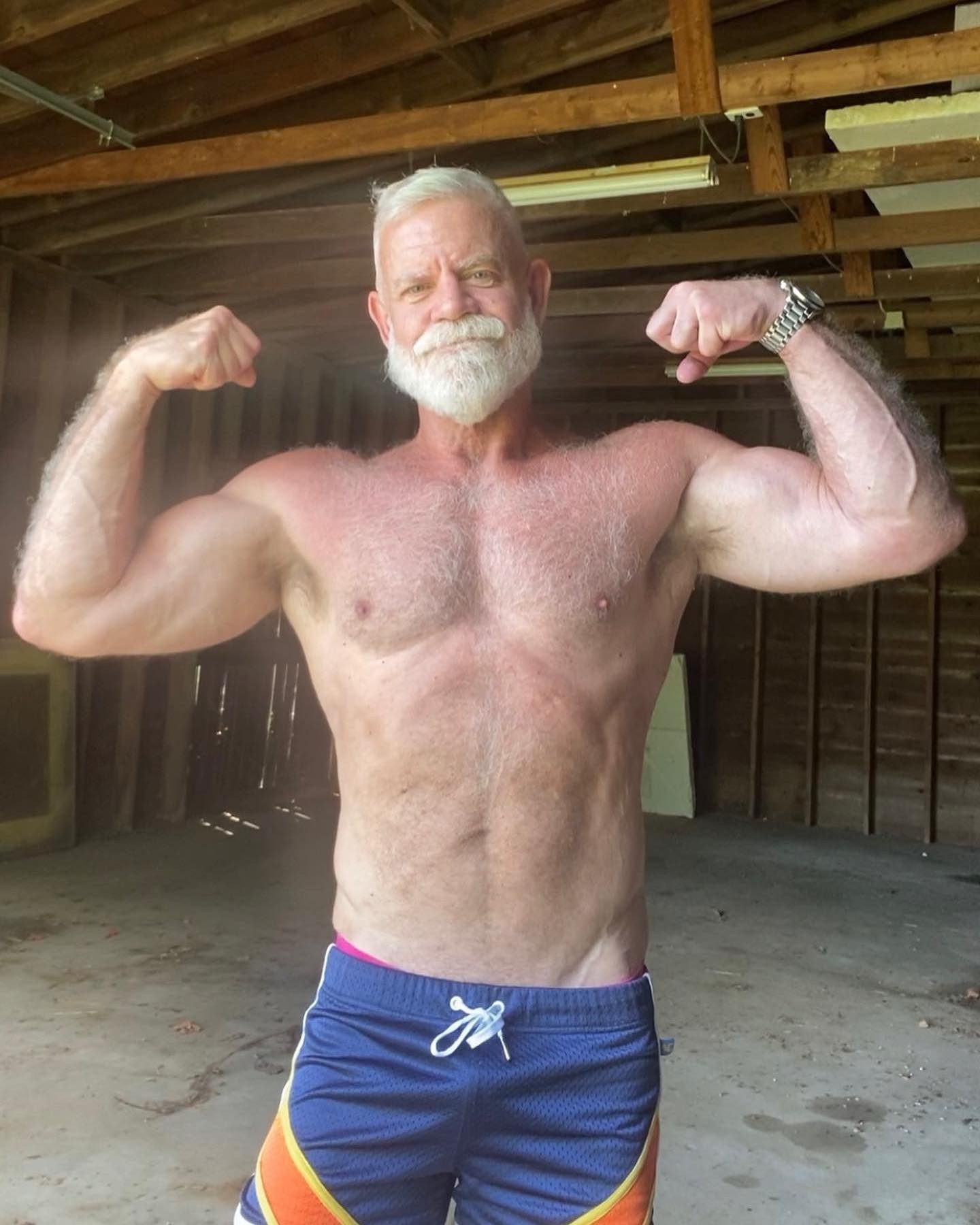 Photo by DirtyDaddyFunStuff with the username @DirtyDaddyPorn, who is a verified user,  April 29, 2024 at 12:22 AM and the text says 'Stud 5 #hairy #daddies #armpits #muscles #funnies'