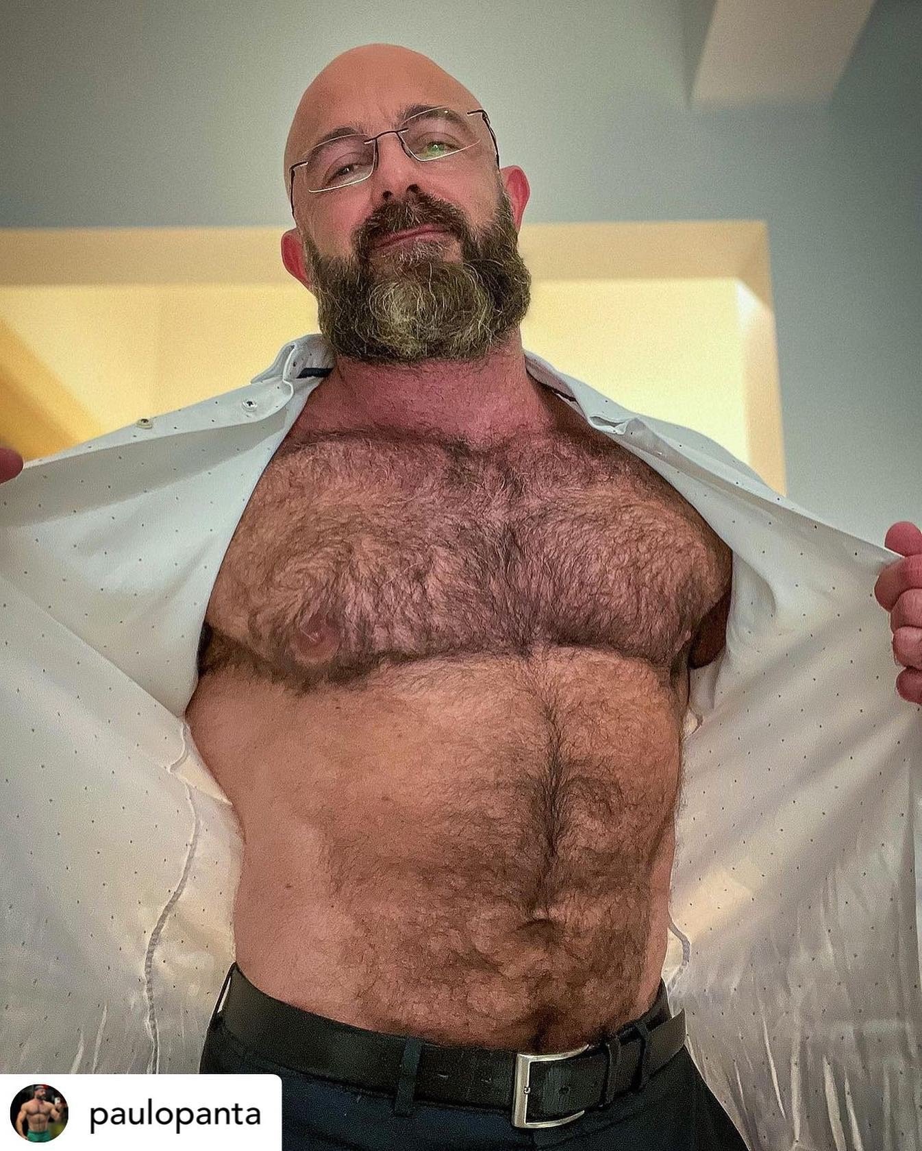 Album by DirtyDaddyFunStuff with the username @DirtyDaddyPorn, who is a verified user,  April 29, 2024 at 12:22 AM and the text says 'Stud 5 #hairy #daddies #armpits #muscles #funnies'