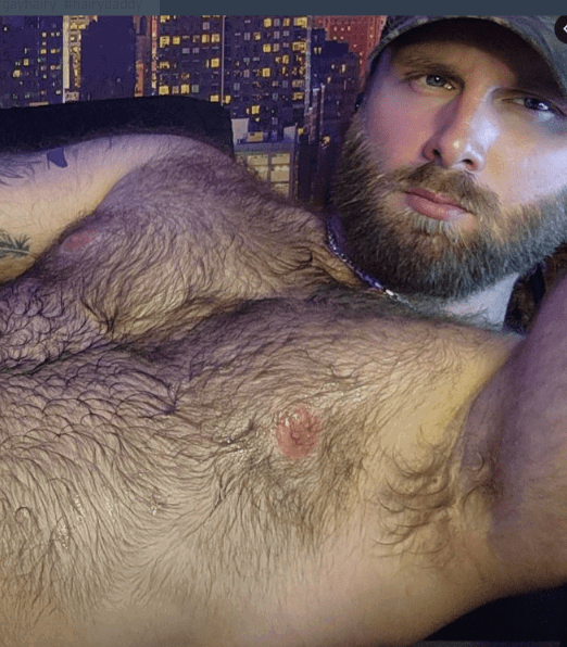 Album by DirtyDaddyFunStuff with the username @DirtyDaddyPorn, who is a verified user,  May 1, 2024 at 12:17 AM and the text says 'Men 3 #muscles #hairy #buff #otters #manly #counryboys'