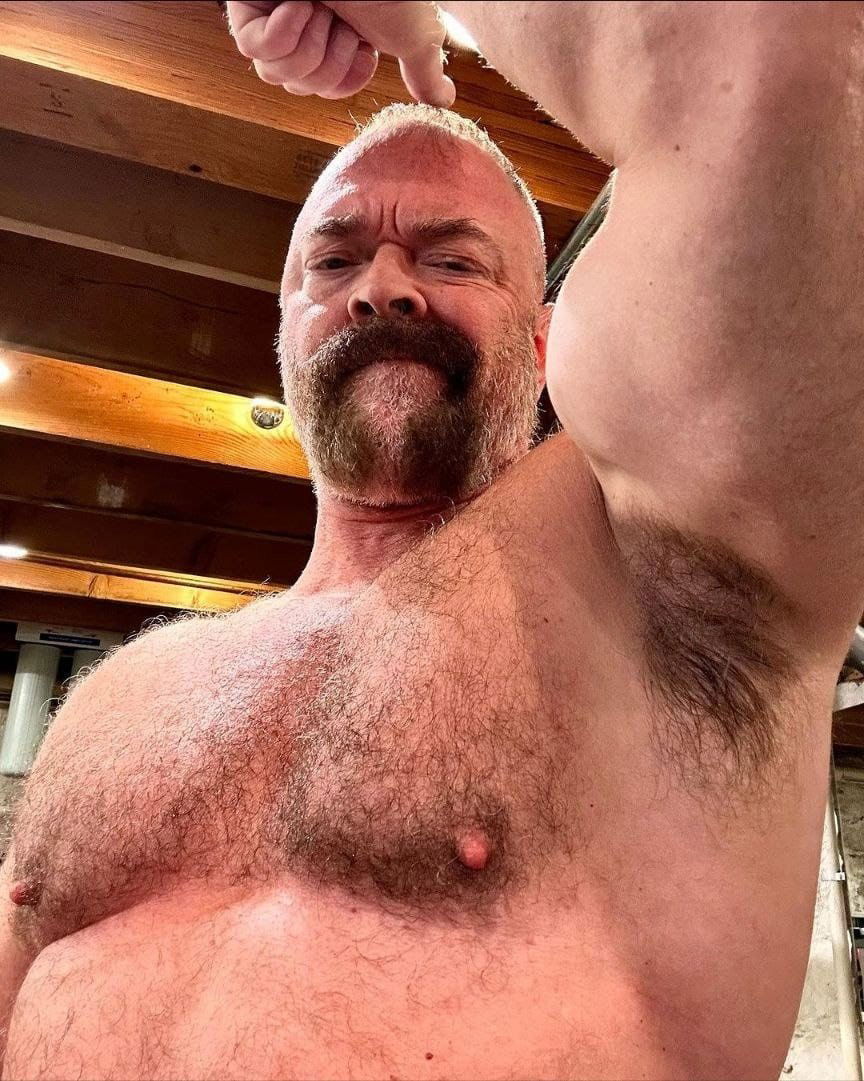 Photo by DirtyDaddyFunStuff with the username @DirtyDaddyPorn, who is a verified user,  January 9, 2024 at 7:51 PM and the text says '#hairy #bears and sexy men'