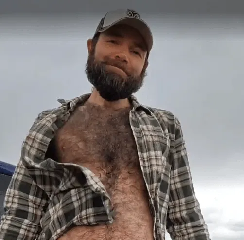 Photo by DirtyDaddyFunStuff with the username @DirtyDaddyPorn, who is a verified user,  May 30, 2024 at 1:19 AM and the text says 'Windy Farmer Jerkoff1 #hairy #otter #farmer #outdoors #beards #cum #cumshot #furry #muscles #hung #cowboys #countryboys'