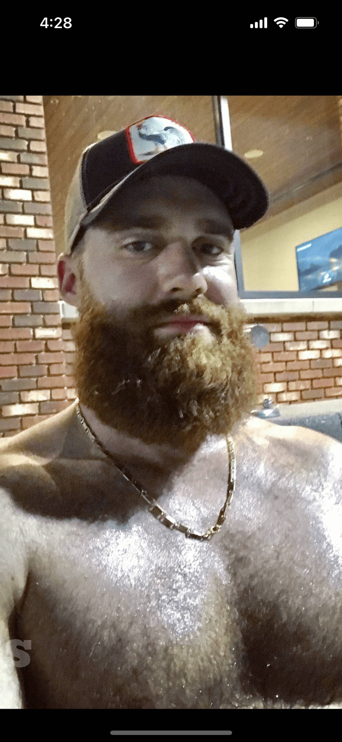 Album by DirtyDaddyFunStuff with the username @DirtyDaddyPorn, who is a verified user,  May 3, 2024 at 12:39 AM and the text says 'Hot 29 #ginger #redhead #construction #uniform #bald #beard'