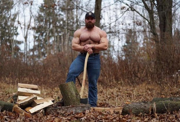 Photo by DirtyDaddyFunStuff with the username @DirtyDaddyPorn, who is a verified user,  April 28, 2024 at 11:05 PM and the text says 'Wood  #bear #muscles #hairy'
