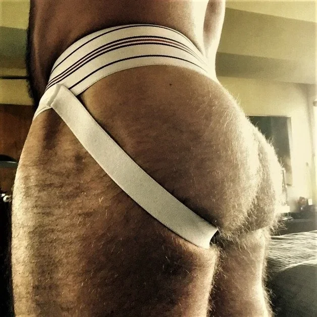 Photo by DirtyDaddyFunStuff with the username @DirtyDaddyPorn, who is a verified user,  April 10, 2024 at 6:07 PM and the text says 'Jock Fetish 1 #jocks #jockstraps #ass #hairy #mustache #tats #'