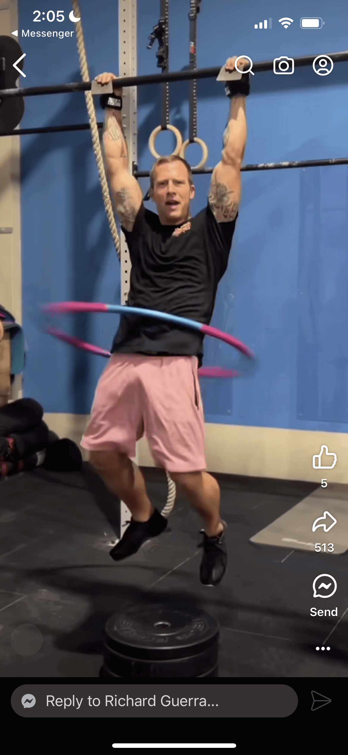 Photo by DirtyDaddyFunStuff with the username @DirtyDaddyPorn, who is a verified user,  February 20, 2024 at 8:07 PM and the text says 'That Swing!  #gym #hung #baskets'