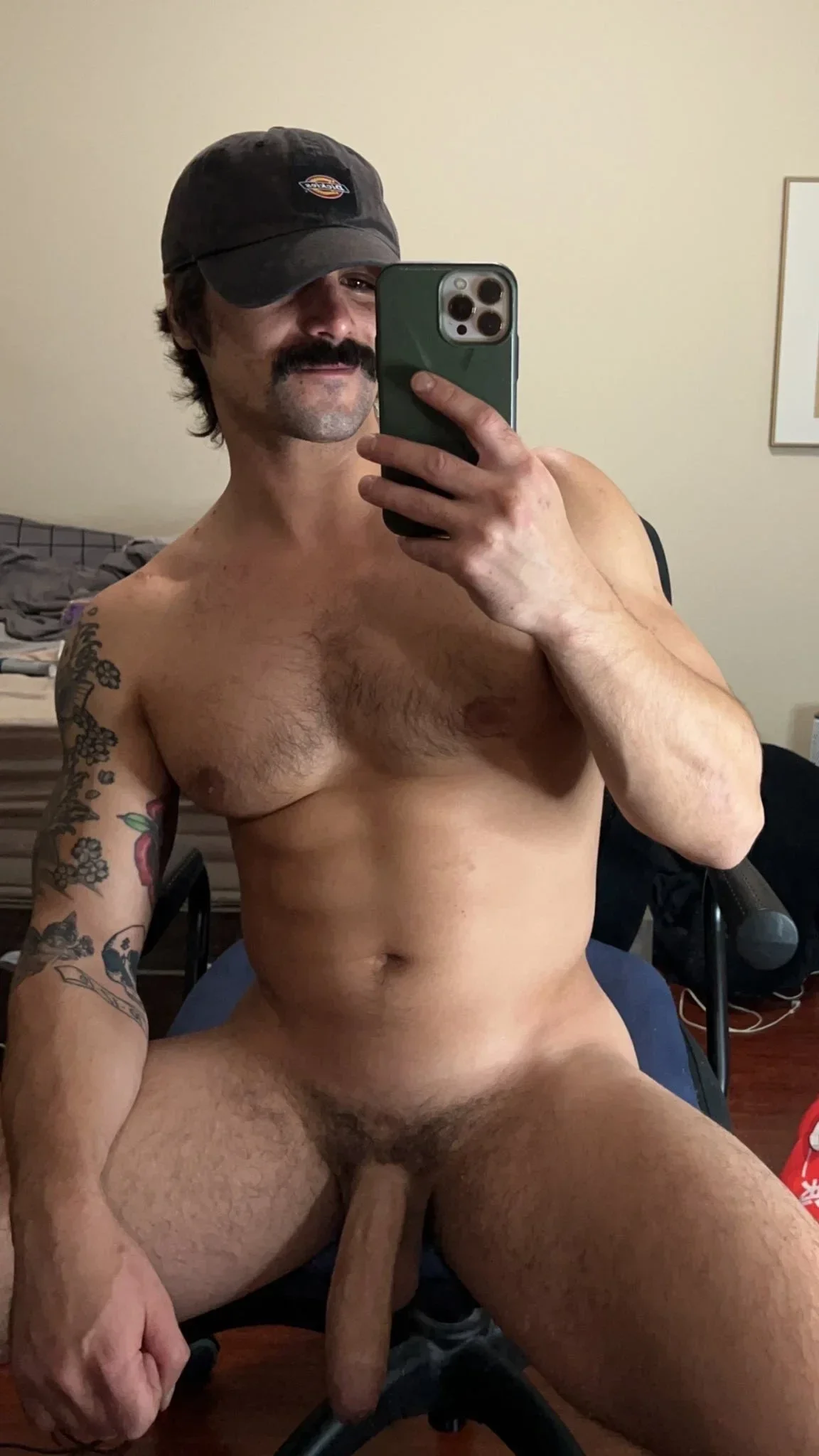 Photo by DirtyDaddyFunStuff with the username @DirtyDaddyPorn, who is a verified user,  March 20, 2024 at 9:49 PM and the text says 'Buff and Butch ! #butch #buff #muscles #hairy #hung #abs #mustache #tats'