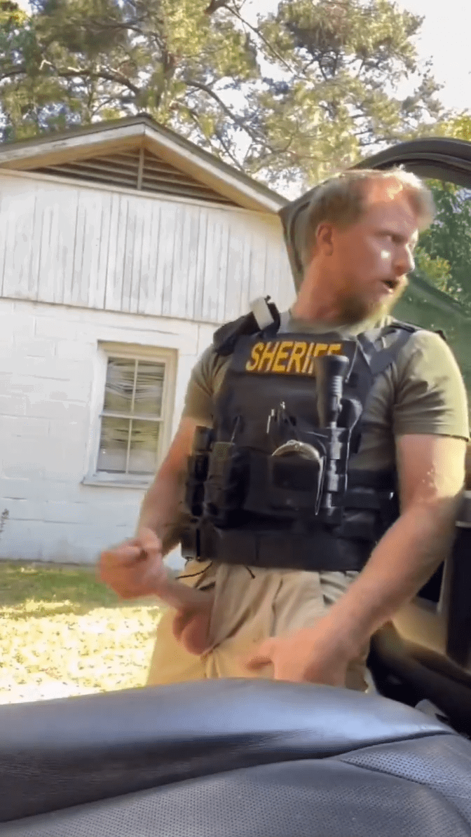 Photo by DirtyDaddyFunStuff with the username @DirtyDaddyPorn, who is a verified user,  April 23, 2024 at 10:39 PM and the text says '#ginger #sheriff #jerkoff #hairy #muscles #unforms #beards #redhead #cops #police'