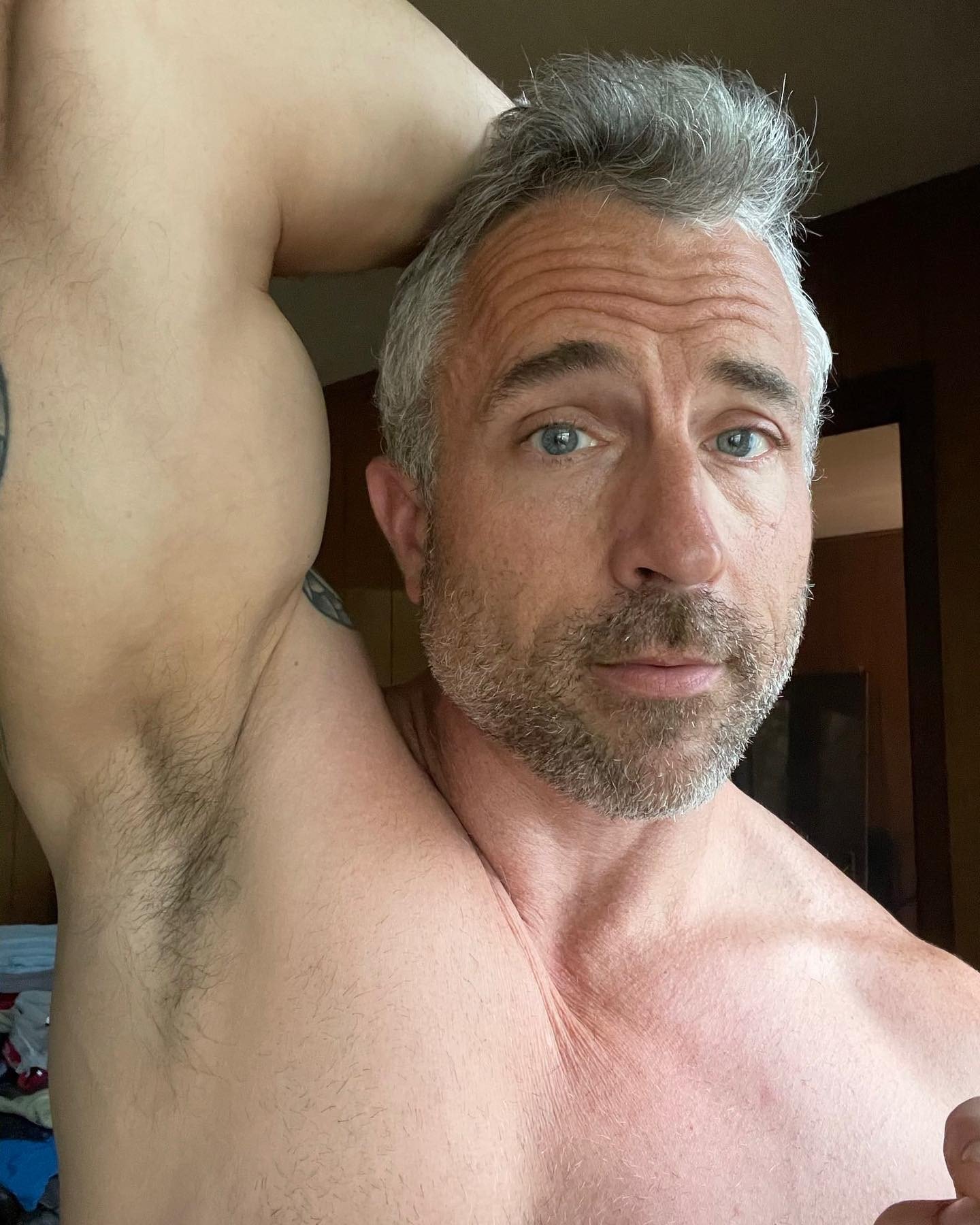 Photo by DirtyDaddyFunStuff with the username @DirtyDaddyPorn, who is a verified user,  April 28, 2024 at 11:16 PM and the text says '#hairy #daddies'