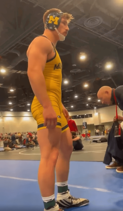 Photo by DirtyDaddyFunStuff with the username @DirtyDaddyPorn, who is a verified user,  May 1, 2024 at 11:05 PM and the text says '#wrestling #muscles #hairy #otters #sweaty #buff #spandex #singlet'