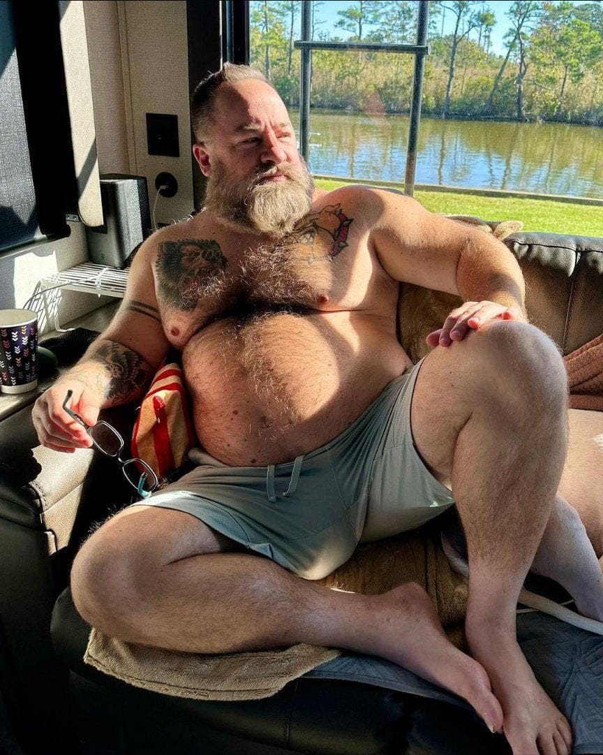 Photo by DirtyDaddyFunStuff with the username @DirtyDaddyPorn, who is a verified user,  January 9, 2024 at 7:51 PM and the text says '#hairy #bears and sexy men'