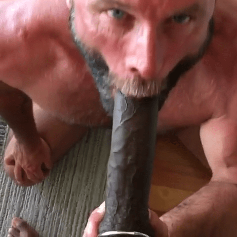 Photo by DirtyDaddyFunStuff with the username @DirtyDaddyPorn, who is a verified user,  April 14, 2024 at 12:29 AM and the text says 'Stubble Daddy Sucks Monster Black Cock #stubble #beards #daddy #hairy #hung #bigblackcock #oral #blowjob'