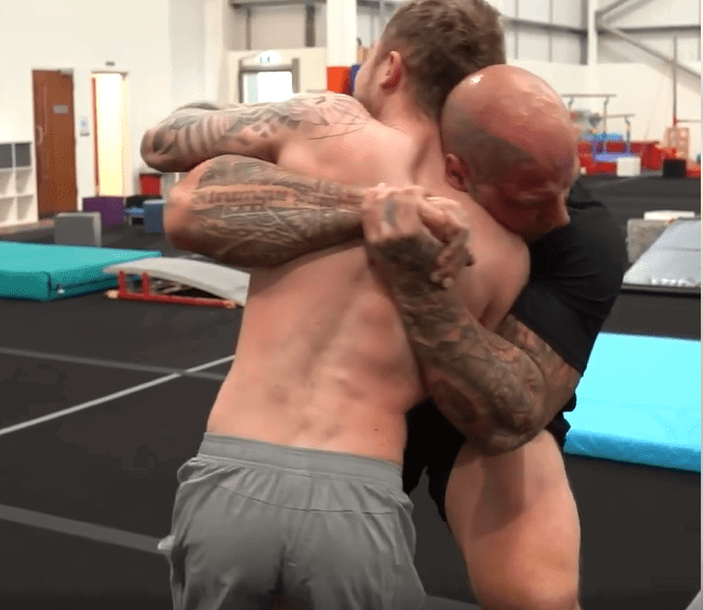 Album by DirtyDaddyFunStuff with the username @DirtyDaddyPorn, who is a verified user,  May 1, 2024 at 11:05 PM and the text says '#wrestling #muscles #hairy #otters #sweaty #buff #spandex #singlet'