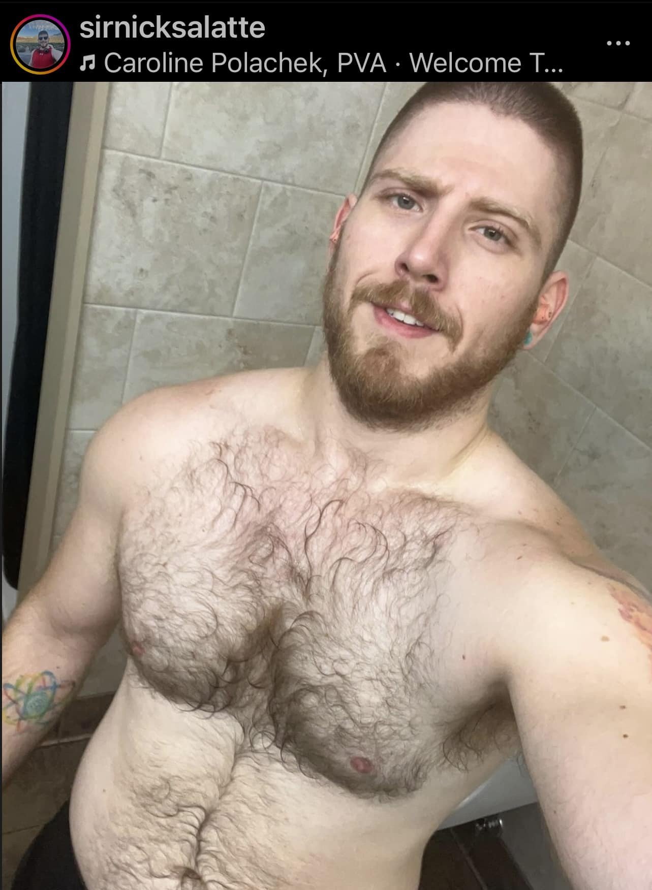 Album by DirtyDaddyFunStuff with the username @DirtyDaddyPorn, who is a verified user,  June 9, 2024 at 12:16 AM and the text says 'Hot 20 #hairy'