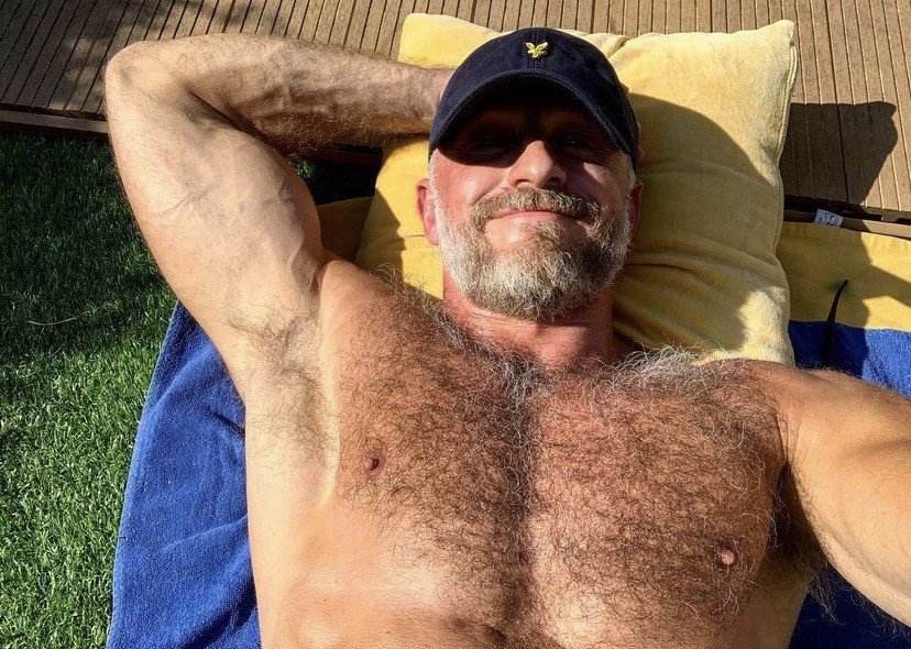 Photo by DirtyDaddyFunStuff with the username @DirtyDaddyPorn, who is a verified user,  April 29, 2024 at 12:22 AM and the text says 'Stud 7 #manly #hairy #muscles #daddy'