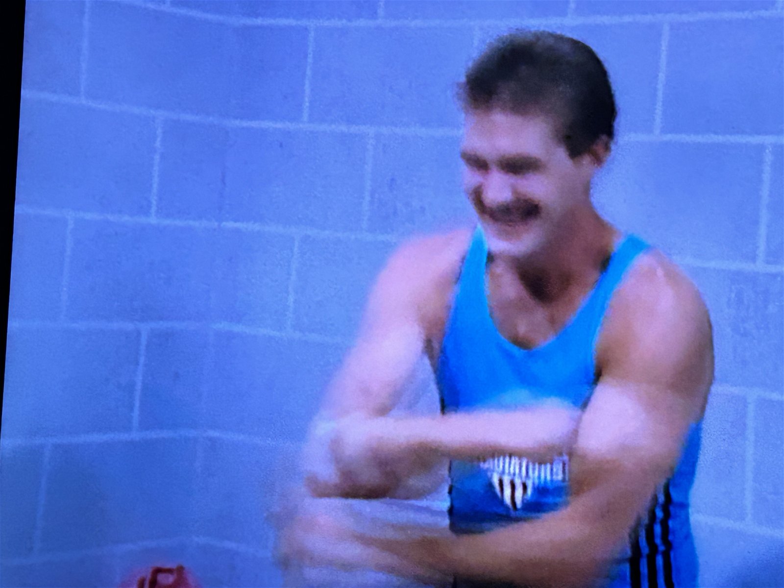 Photo by DirtyDaddyFunStuff with the username @DirtyDaddyPorn, who is a verified user,  May 6, 2024 at 11:47 PM and the text says 'American Gladiators and #cowboys #sports #mustache #armpits'