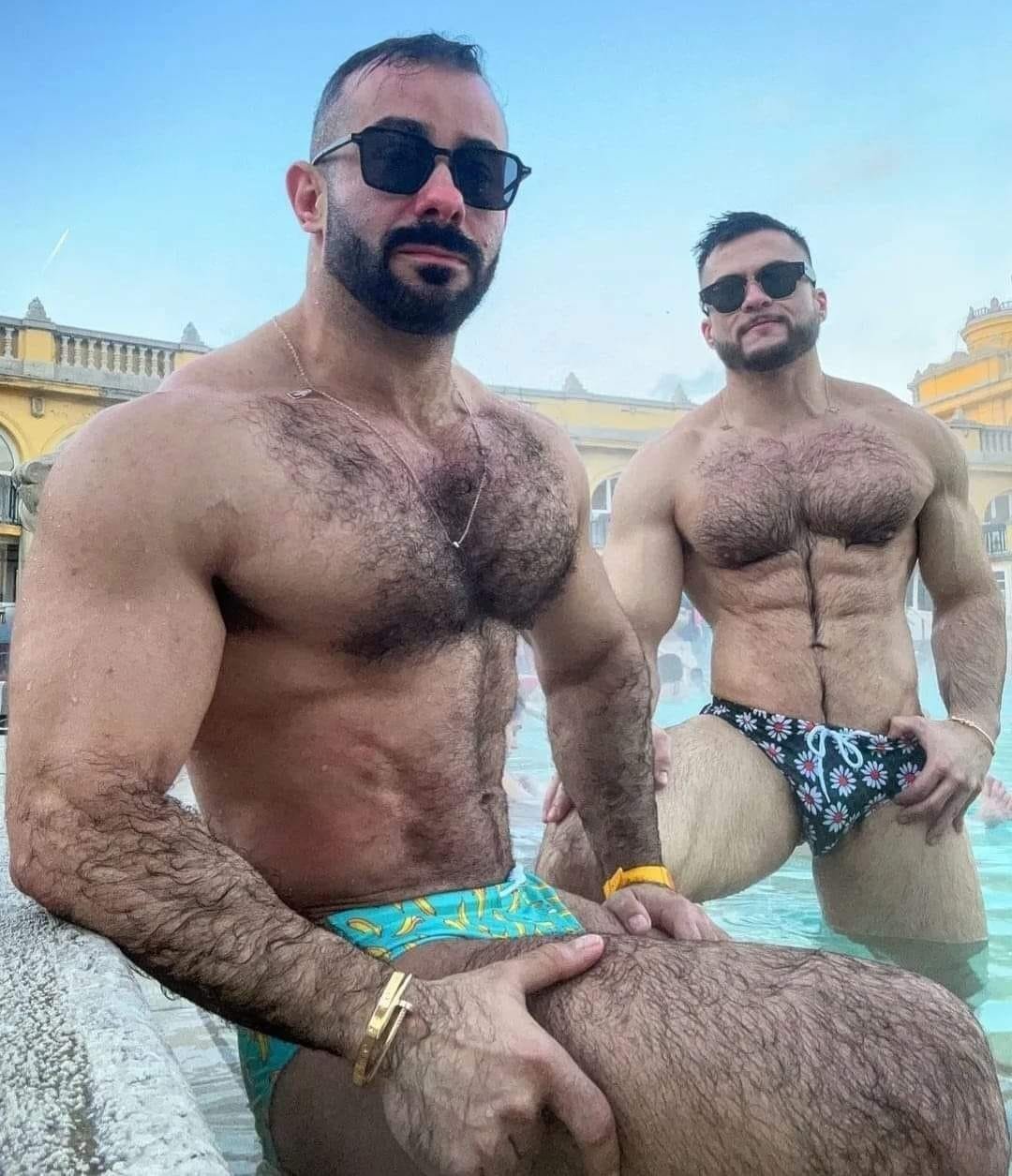 Album by DirtyDaddyFunStuff with the username @DirtyDaddyPorn, who is a verified user,  June 30, 2024 at 8:56 PM and the text says '#hairy #manly #muscles #butch #mustache #furry  #daddy'