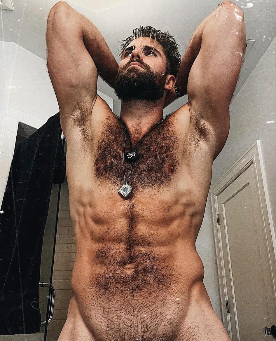 Photo by DirtyDaddyFunStuff with the username @DirtyDaddyPorn, who is a verified user,  January 9, 2024 at 7:56 PM and the text says '#hairy #hunks of manflesh... Abs and Musles and armpits and more'