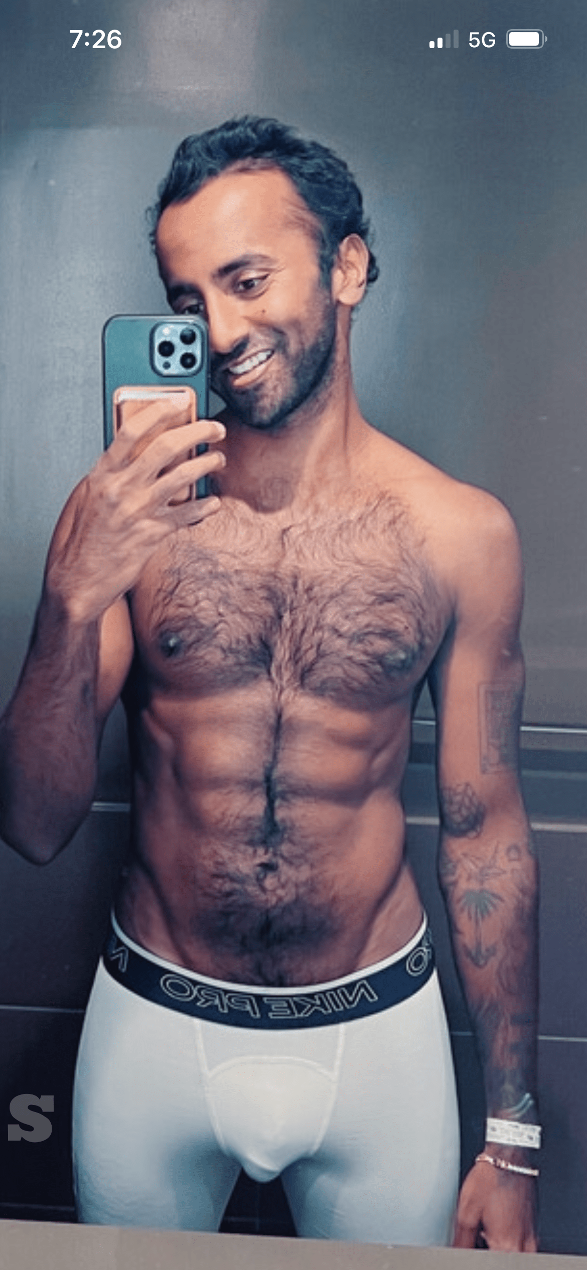 Photo by DirtyDaddyFunStuff with the username @DirtyDaddyPorn, who is a verified user,  May 6, 2024 at 6:29 PM and the text says '#hairy #abs #muscles #stubble'