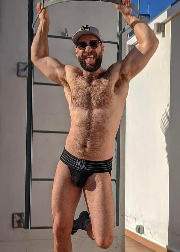 Photo by DirtyDaddyFunStuff with the username @DirtyDaddyPorn, who is a verified user,  May 6, 2024 at 11:01 PM and the text says 'Hot #hairy #muscles and #humor'