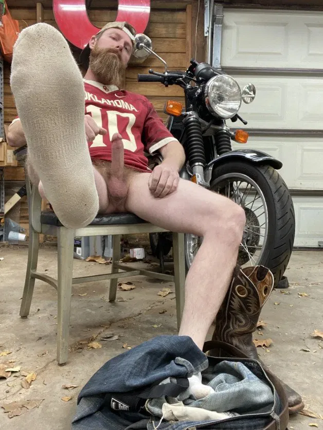 Album by DirtyDaddyFunStuff with the username @DirtyDaddyPorn, who is a verified user,  April 5, 2024 at 7:15 PM and the text says 'Uber Redneck Ginger Construction Hunk!!  Number 1.  #ginger #redhead #construction #uniforms #hung #ass #armpits #hairy #beards #sports #redneck #countryboy #football #sports #jockstraps'