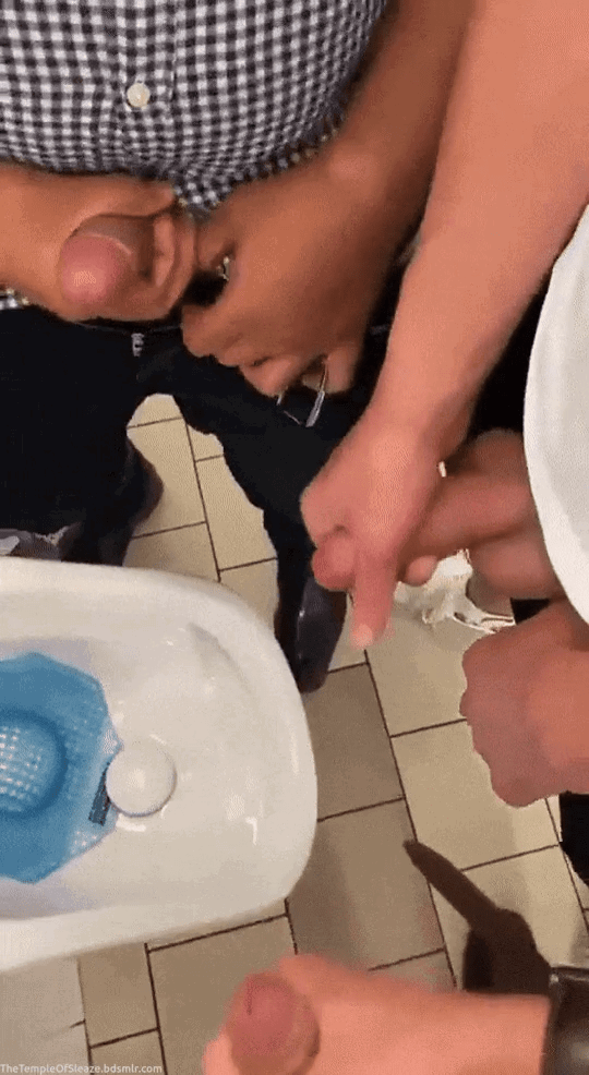 Photo by DirtyDaddyFunStuff with the username @DirtyDaddyPorn, who is a verified user,  April 23, 2024 at 11:25 PM and the text says '#urinal #group #jerkoff'