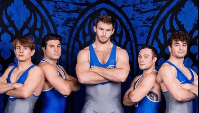 Photo by DirtyDaddyFunStuff with the username @DirtyDaddyPorn, who is a verified user,  May 1, 2024 at 11:05 PM and the text says '#wrestling #muscles #hairy #otters #sweaty #buff #spandex #singlet'