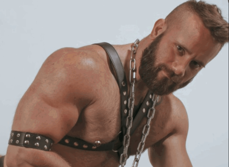 Photo by DirtyDaddyFunStuff with the username @DirtyDaddyPorn, who is a verified user,  February 14, 2024 at 9:29 PM and the text says '#leather #daddies #muscles #armpits #hairy #stubble #spit #bears #beards'