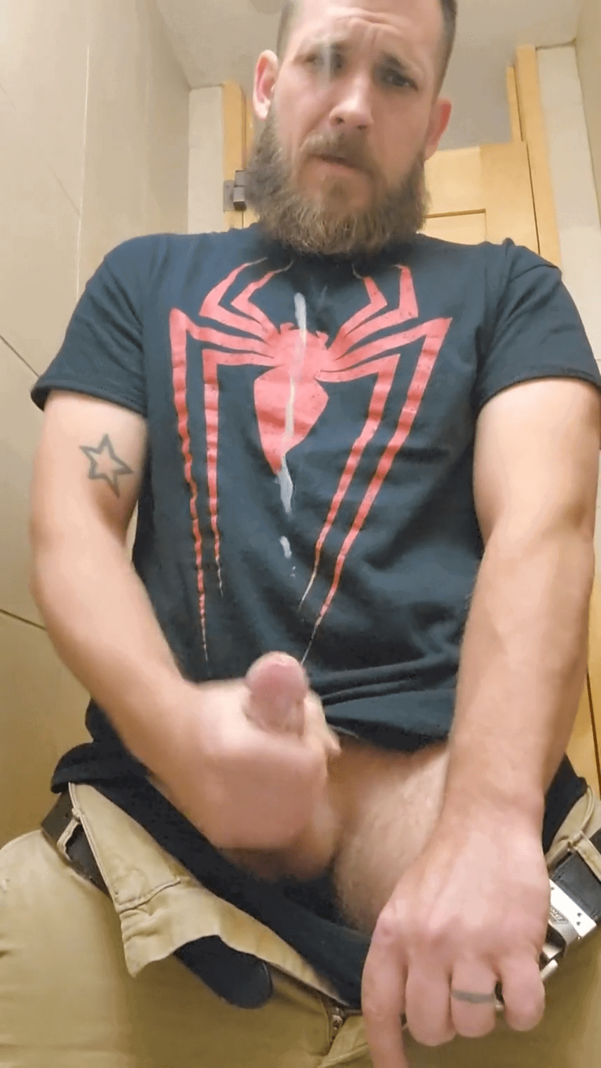 Photo by DirtyDaddyFunStuff with the username @DirtyDaddyPorn, who is a verified user,  April 5, 2024 at 1:47 AM and the text says 'spider man bear cum  #cum #cumshot #bears #beards #gingers'
