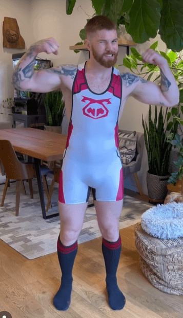 Photo by DirtyDaddyFunStuff with the username @DirtyDaddyPorn, who is a verified user,  February 17, 2024 at 1:11 AM and the text says '#Ginger Plays #dressup #uniforms #jockstraps #jocks #muscles #beards #stubble #redhead #tats'