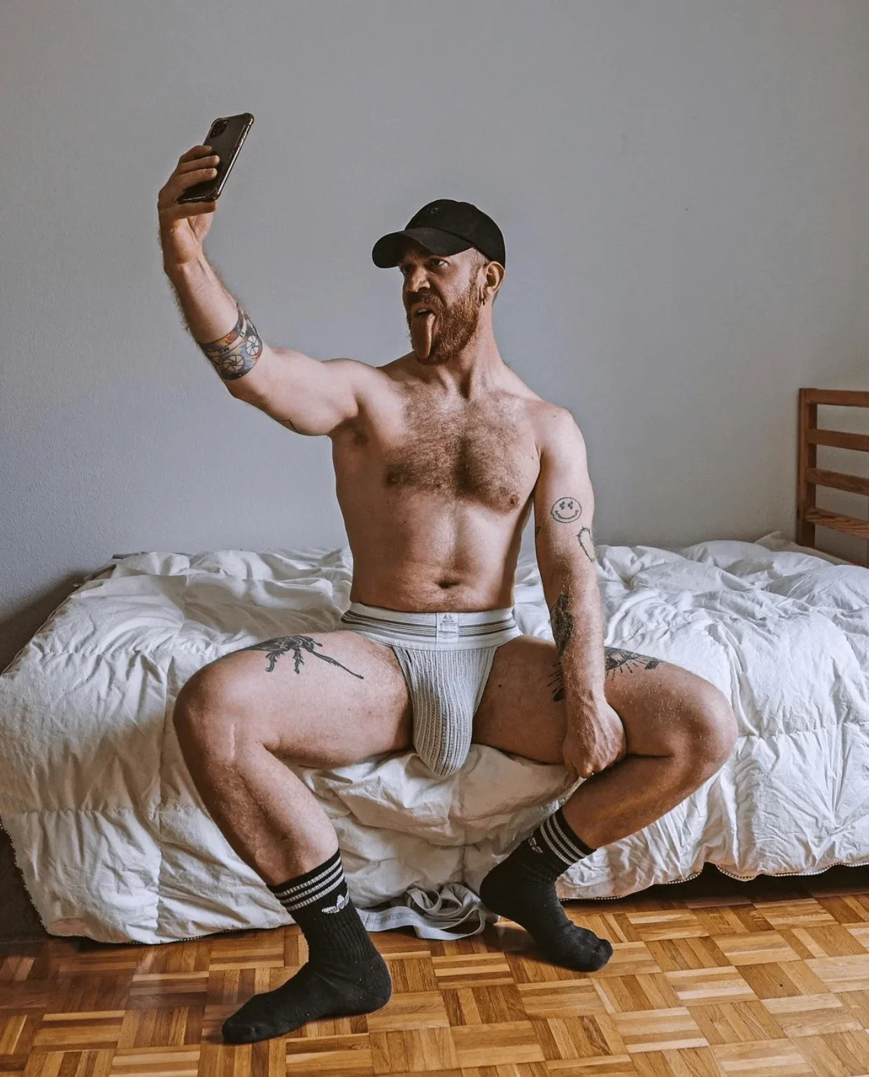 Photo by DirtyDaddyFunStuff with the username @DirtyDaddyPorn, who is a verified user,  April 10, 2024 at 12:28 AM and the text says 'Jockstrap Fetish 3 #sports #smells #hung #gingers  #jocks #jockstraps #muscles #underwear #fetish'