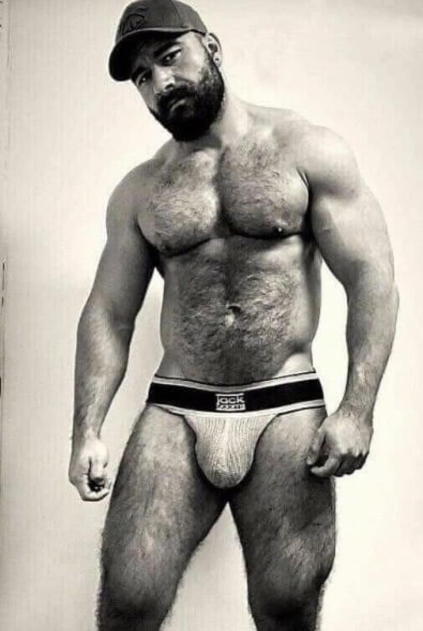 Photo by DirtyDaddyFunStuff with the username @DirtyDaddyPorn, who is a verified user,  January 9, 2024 at 8:36 PM and the text says '#hung #muscles #beefy #art #hollywood #moviestars #hairy'