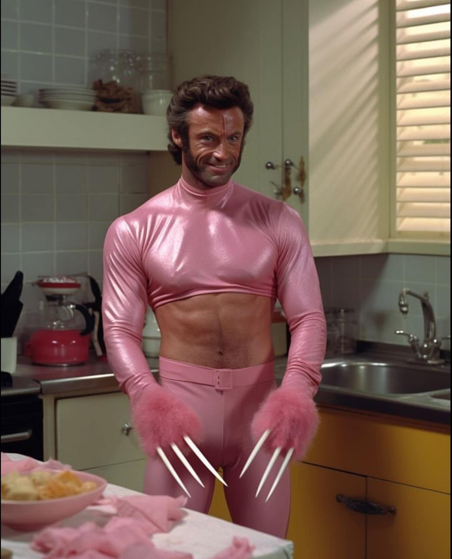 Photo by DirtyDaddyFunStuff with the username @DirtyDaddyPorn, who is a verified user,  December 3, 2023 at 11:44 PM and the text says '#wolverine #hughjackman'