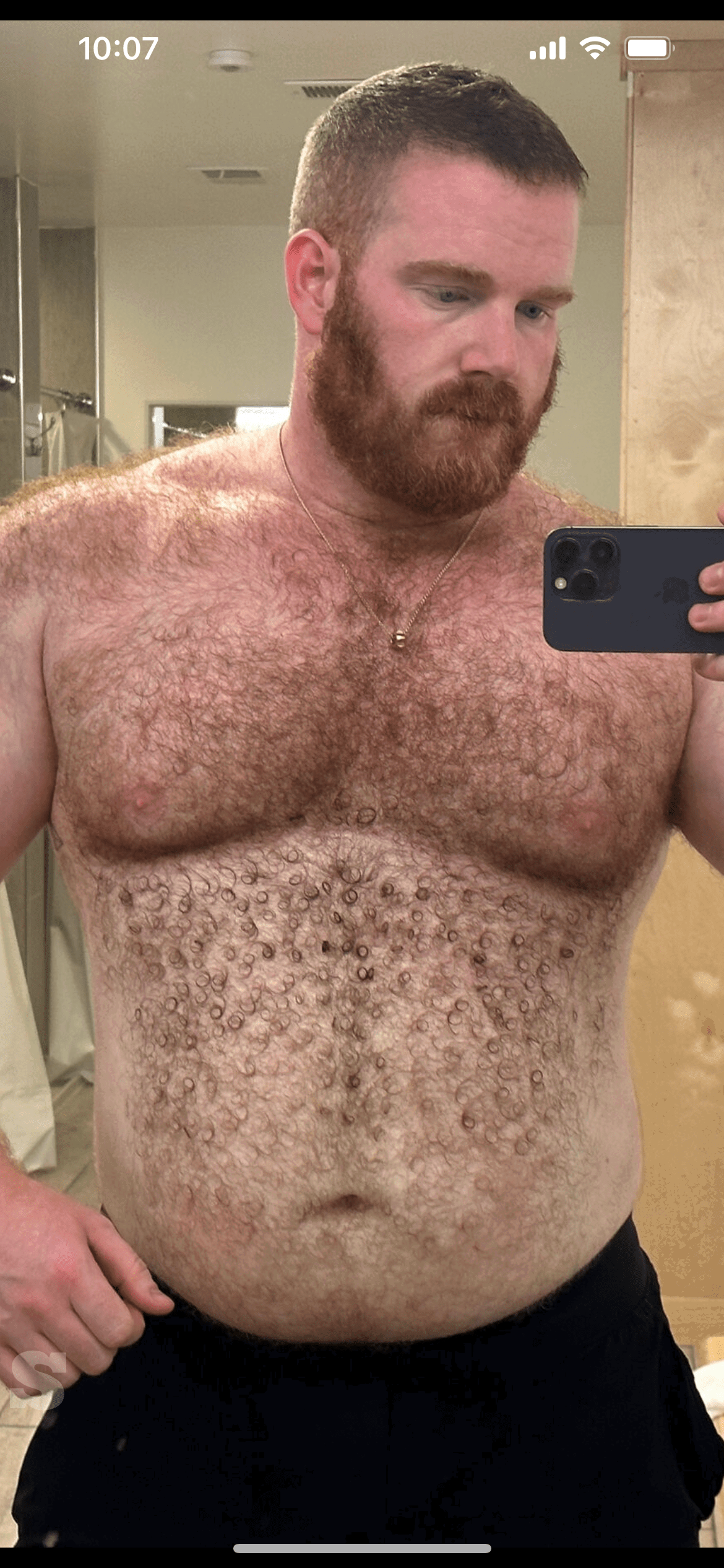 Album by DirtyDaddyFunStuff with the username @DirtyDaddyPorn, who is a verified user,  June 30, 2024 at 12:51 AM and the text says 'Hot 20 #hairy #bears #muscles'