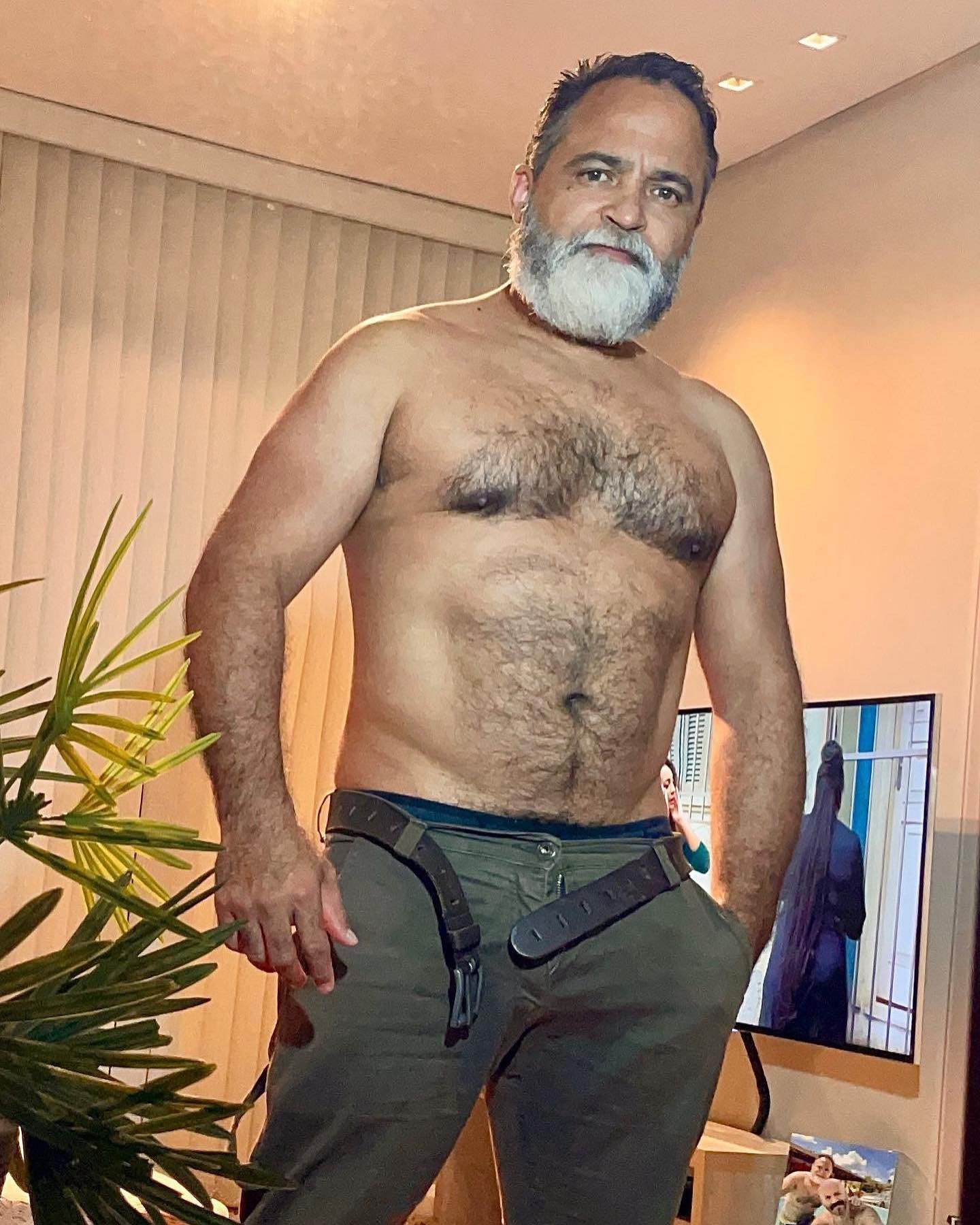 Album by DirtyDaddyFunStuff with the username @DirtyDaddyPorn, who is a verified user,  April 29, 2024 at 12:22 AM and the text says 'Stud 6 #daddies #muscles #hairy'