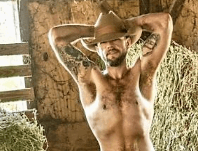 Album by DirtyDaddyFunStuff with the username @DirtyDaddyPorn, who is a verified user,  May 4, 2024 at 10:51 PM and the text says '#cowboys #countryboys #stubble #beards #twinks'