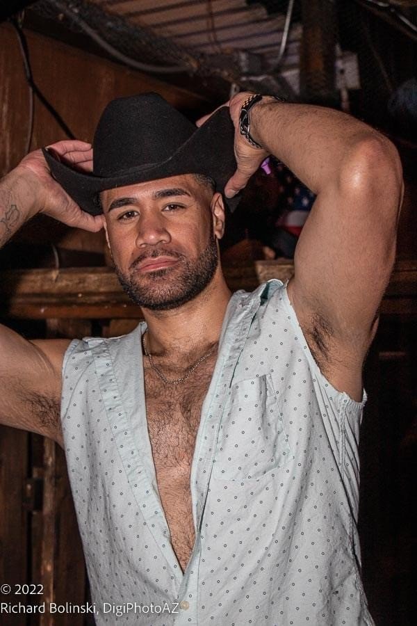 Photo by DirtyDaddyFunStuff with the username @DirtyDaddyPorn, who is a verified user,  March 13, 2024 at 10:36 PM and the text says '#hairy #cowboys and #xmas'