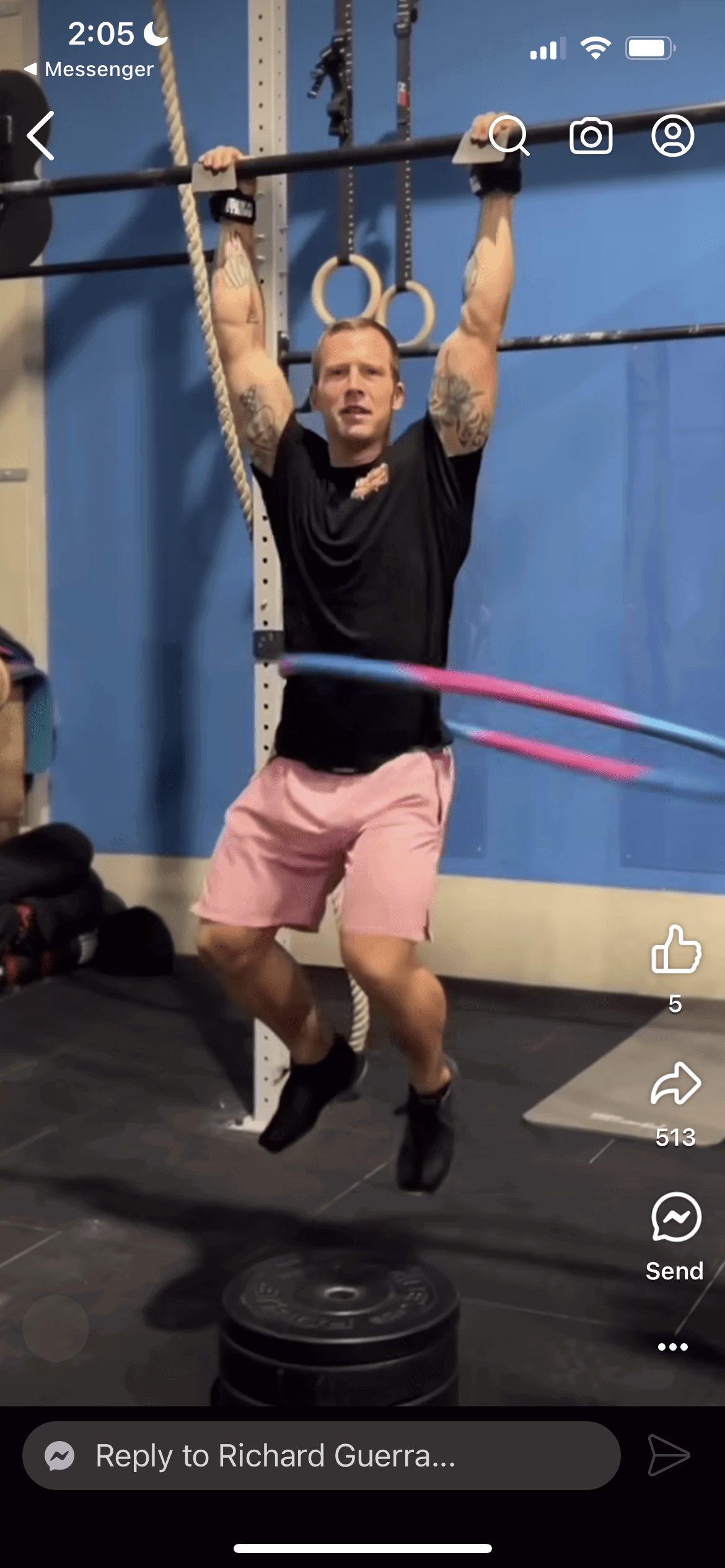 Photo by DirtyDaddyFunStuff with the username @DirtyDaddyPorn, who is a verified user,  February 20, 2024 at 8:07 PM and the text says 'That Swing!  #gym #hung #baskets'