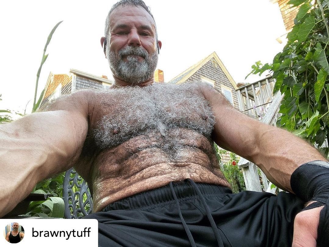 Photo by DirtyDaddyFunStuff with the username @DirtyDaddyPorn, who is a verified user,  April 28, 2024 at 11:16 PM and the text says '#hairy #daddies'