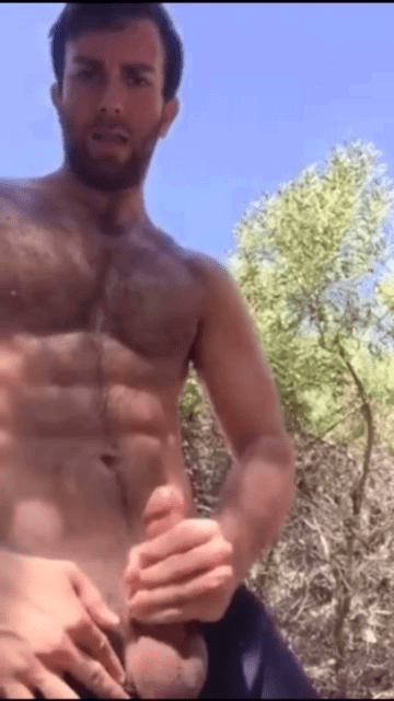 Photo by DirtyDaddyFunStuff with the username @DirtyDaddyPorn, who is a verified user,  April 22, 2024 at 7:51 PM and the text says 'Ripped #muscle #otter #cum in the #park #public #cumshot #abs'