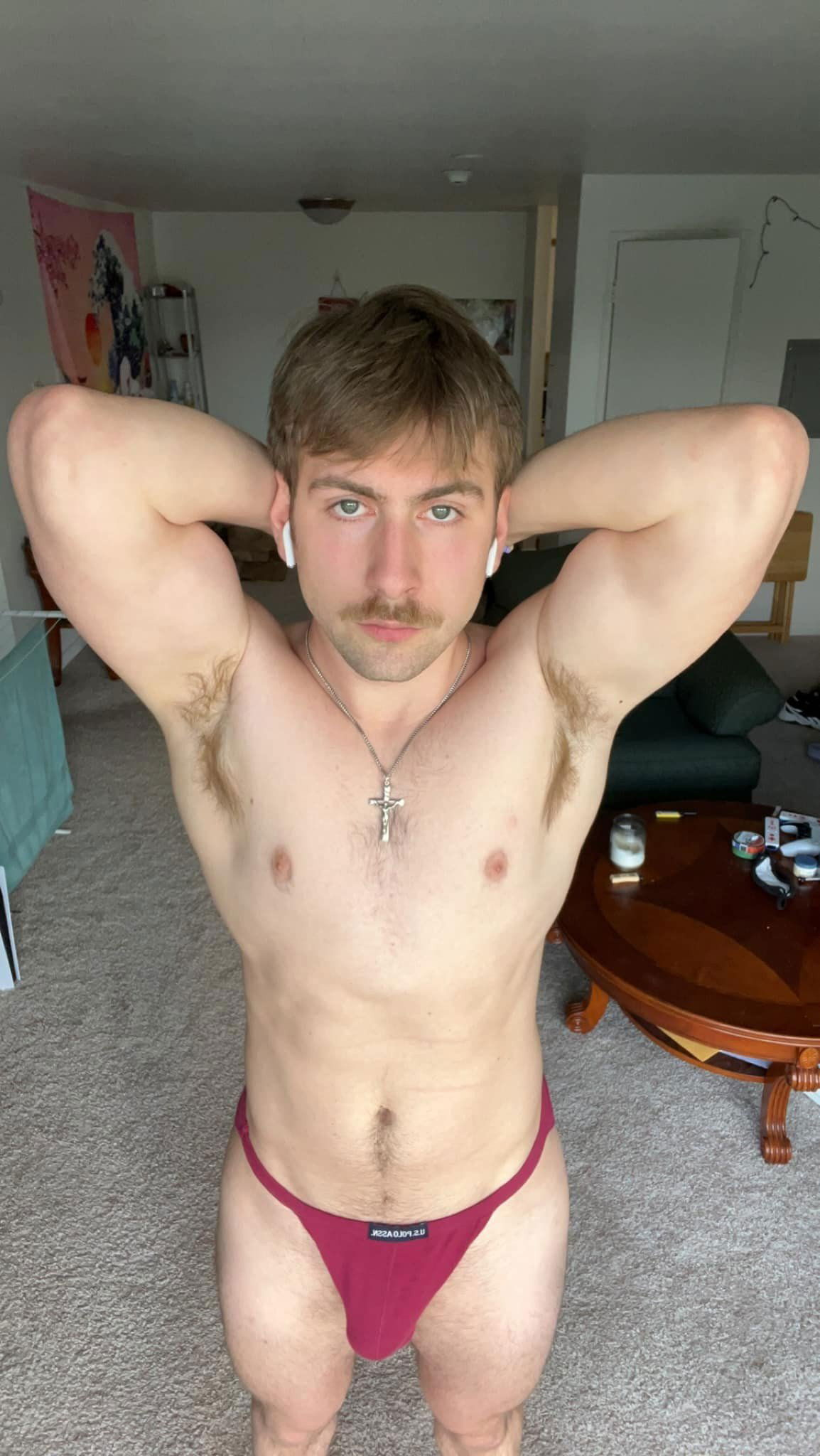 Photo by DirtyDaddyFunStuff with the username @DirtyDaddyPorn, who is a verified user,  January 9, 2024 at 8:36 PM and the text says '#hung #muscles #beefy #art #hollywood #moviestars #hairy'