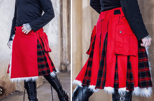 Album by DirtyDaddyFunStuff with the username @DirtyDaddyPorn, who is a verified user,  February 15, 2024 at 1:30 AM and the text says '#santa and #kilts and Hotties'