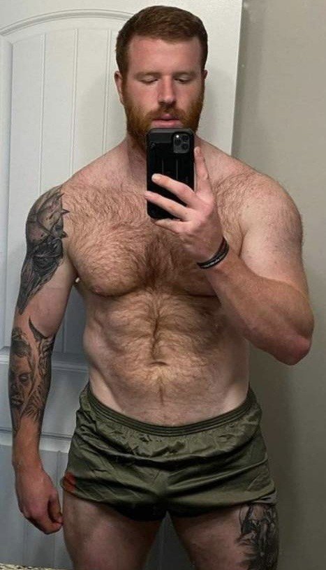 Album by DirtyDaddyFunStuff with the username @DirtyDaddyPorn, who is a verified user,  December 12, 2023 at 7:17 PM and the text says '#hairy #muscle hunks'