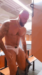 Photo by DirtyDaddyFunStuff with the username @DirtyDaddyPorn, who is a verified user,  July 10, 2024 at 12:55 AM and the text says 'Hot 37 #jockstraps #muscles #gym #lockerroom'