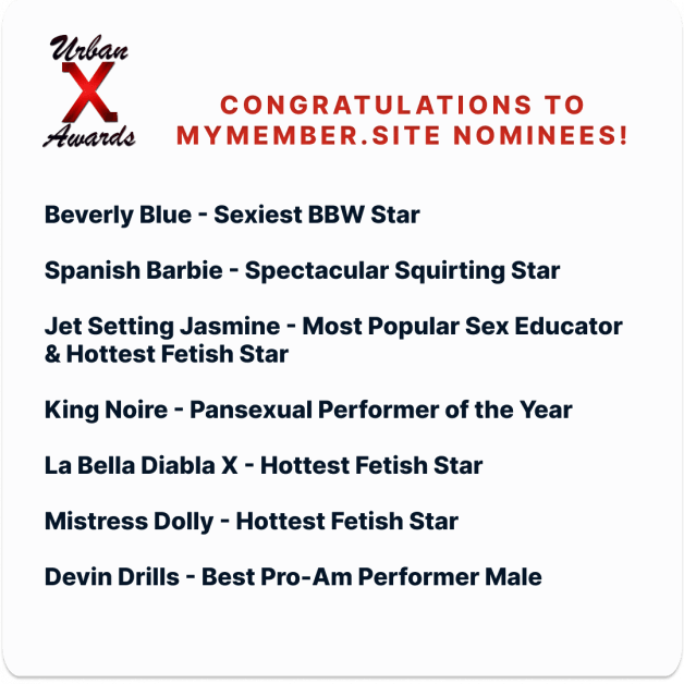 Photo by mymember.site with the username @mymember.site, who is a brand user,  July 5, 2024 at 2:45 PM and the text says 'Congratulations to our clients nominated for Urban X Awards 🙌🎉

Voting is open until August 5: 👉 https://urbanxawards.com/fan-voting'