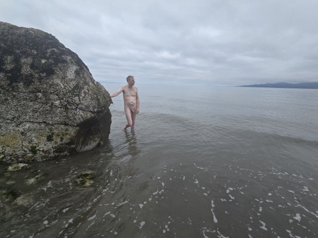 Photo by Justin Smith with the username @JustinLSmith, who is a verified user,  December 8, 2024 at 6:43 AM. The post is about the topic Gay Exhibitionists and the text says 'Having some naked fun at Wreck Beach near Vancouver, BC

#naked #gay #vancouver #beach #exhibitionist'