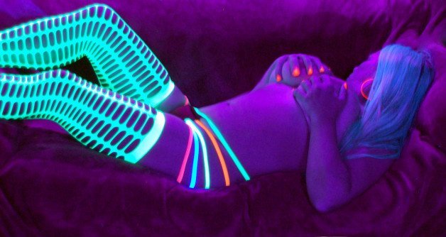 Photo by Kenley & Erik with the username @KenleyandErik, who is a verified user,  December 18, 2023 at 4:58 PM and the text says 'A little fun with black lights'