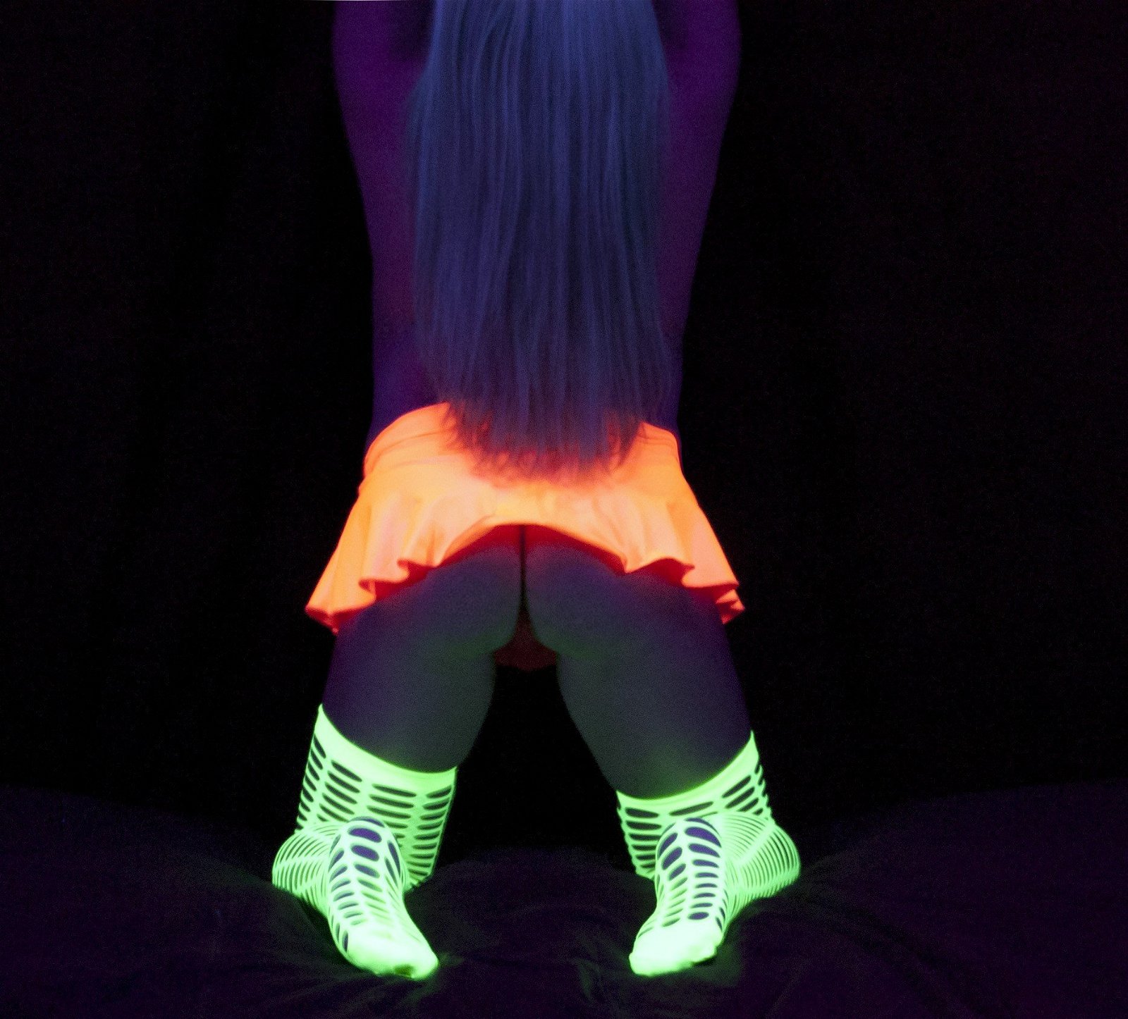 Photo by Kenley & Erik with the username @KenleyandErik, who is a verified user,  January 3, 2024 at 5:29 PM and the text says 'A little more black light fun

#blacklight #ass #milf #bbw #tits #curvy'